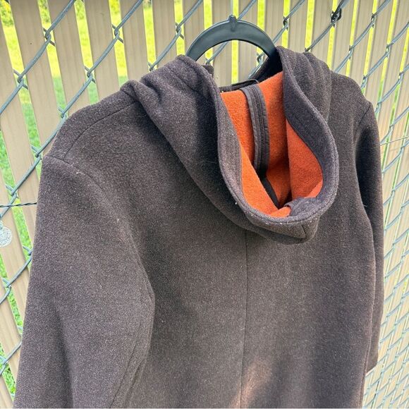 American Eagle Outfitters Brown & Orange Wool Lining Womens Hooded Jacket Size M - Picture 7 of 9